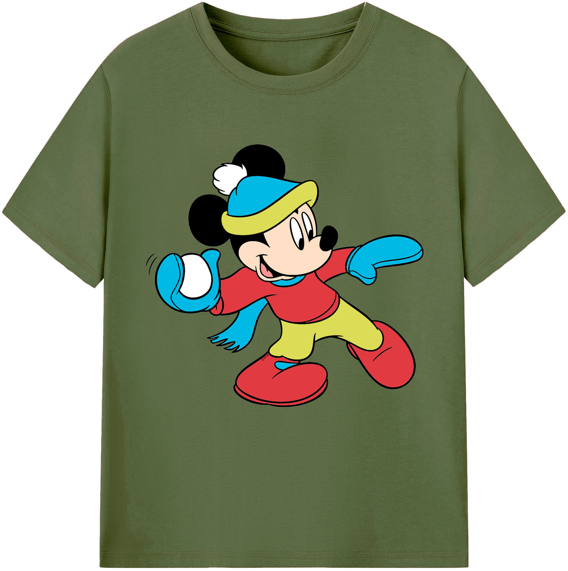 （画像用） ミッキーマウス Mickey Mouse 綿100％半袖Tシャツ（フロントプリント）